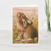 Vintage Osterhasen-Urlaubskarte Feiertagskarte (Vorderseite)