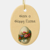 Vintage Osterhasen-Verzierung Keramikornament (Hinten)