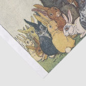 Vintage Osterhasenfamilie Seidenpapier (Ausschnitt)