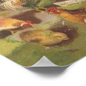 Vintage Osterhühner Poster (Ecke)