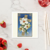 Vintage Osterilien und Kreuz Serviette (Beispiel)