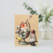 Vintage Osterillustration Postkarte (Stehend Vorderseite)