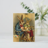 Vintage Osterkaninchen bemalen Eier Feiertagspostkarte (Stehend Vorderseite)