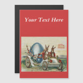 Vintage Osterkaninchen Blume Auto Ei Magnetkarte (Vorne/Hinten)