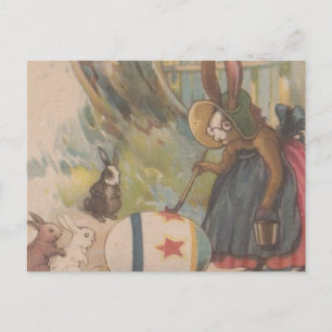 Vintage Osterkaninchen Feiertagspostkarte