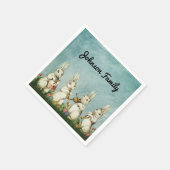 Vintage Osterkaninchen und -eier Serviette (Ecke)