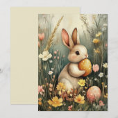 Vintage Osterkaninenkarte Feiertagskarte (Vorne/Hinten)