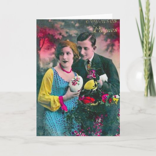 Vintage Osterkarte Feiertagskarte (Vorderseite)