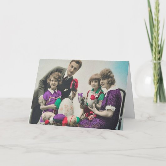 Vintage Osterkarte Feiertagskarte (Vorderseite)