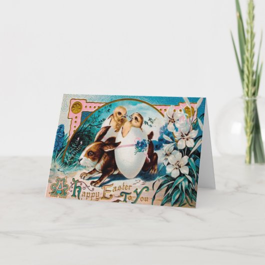 Vintage Osterkarte Feiertagskarte (Vorderseite)