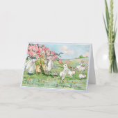 Vintage Osterkinder und Osterbände Feiertagskarte (Vorderseite)