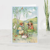 Vintage Osterkinder und Osterbände Feiertagskarte (Vorderseite)