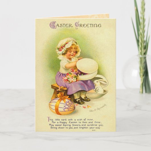 Vintage Osterkinderkarte Feiertagskarte (Vorderseite)