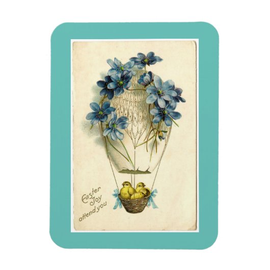 Vintage Osterküken in Ballon Magnet (Vertikal)