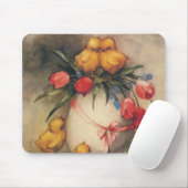 Vintage Osterküken mit Red Tulip Blume Mousepad (Mit Mouse)