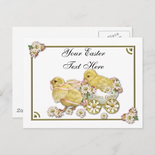 Vintage Osterküken Persönliche Postkarte (Vorne/Hinten)