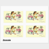 Vintage Osterküken und Eier Rechteckiger Aufkleber (Blatt)