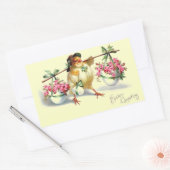 Vintage Osterküken und Eier Rechteckiger Aufkleber (Umschlag)