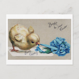 Vintage-Osterkükenstrauß Postkarte