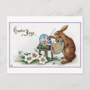 Vintage-Osterkünstler-Hase Postkarte
