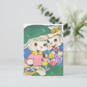 Vintage Osterlämmer Postkarte (Stehend Vorderseite)