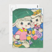 Vintage Osterlämmer Postkarte (Vorne/Hinten)