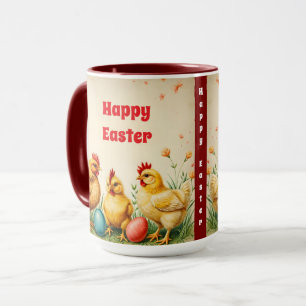 Vintage Ostern 3 kleine Hühnchen Feiertags-Kollekt Tasse
