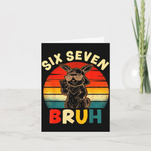 Vintage Ostern 67 six seven bruh Meme Slang Hase Karte