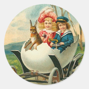 Vintage Ostern-Aufkleber Runder Aufkleber