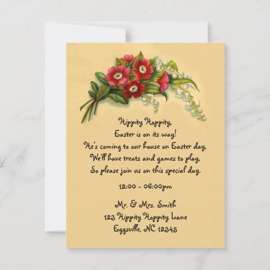 Vintage Ostern-Einladung Einladung (Rückseite)