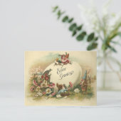 Vintage Ostern-Grüße Feiertagspostkarte (Stehend Vorderseite)