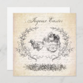 Vintage Ostern-Huhneinladung Einladung (Vorne/Hinten)