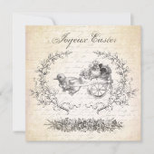 Vintage Ostern-Huhneinladung Einladung (Vorderseite)