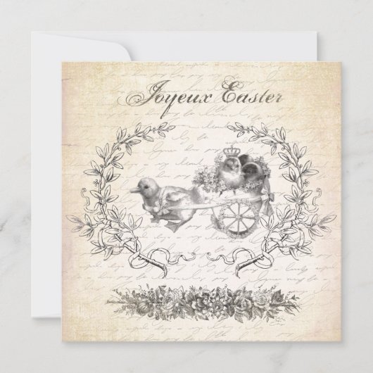 Vintage Ostern-Huhneinladung Einladung (Vorderseite)