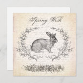 Vintage Ostern-Kanincheneinladung Einladung (Vorne/Hinten)