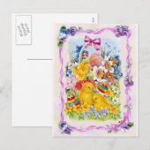 Vintage Ostern-Karte Feiertagspostkarte (Vorne/Hinten)