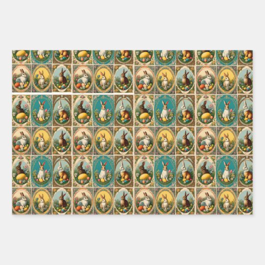 Vintage Ostern. Osterlamm, Ostern Geschenkpapier Set (Vorderseite)