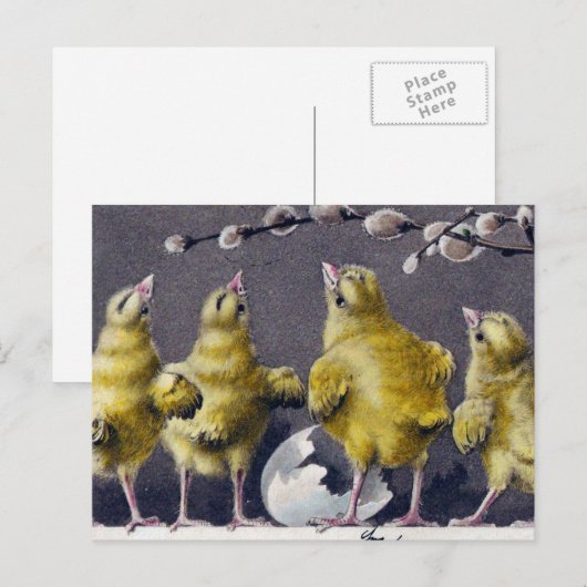 Vintage Ostern Postkarte (Vorne/Hinten)