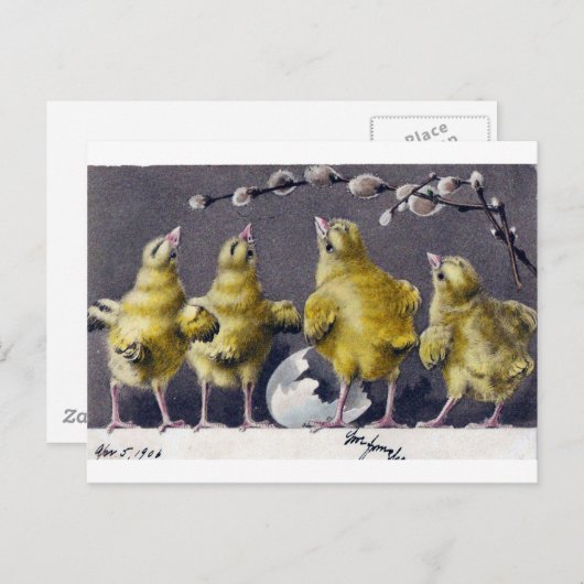 Vintage Ostern Postkarte (Vorne/Hinten)