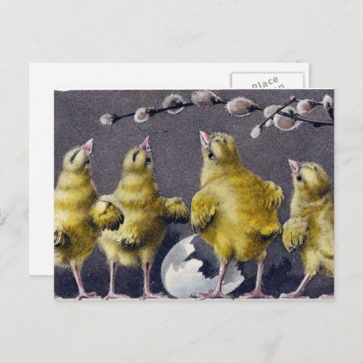 Vintage Ostern Postkarte (Vorne/Hinten)