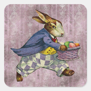 Vintage Ostern Quadratischer Aufkleber