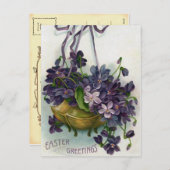 Vintage Ostern-Veilchen Feiertagspostkarte (Vorne/Hinten)