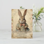 Vintage Osternblüte Bunny Brunch Ei Hunt Einladung (Stehend Vorderseite)