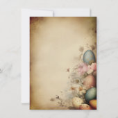 Vintage Osternblüte Bunny Brunch Ei Hunt Einladung (Rückseite)