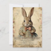 Vintage Osternblüte Bunny Brunch Ei Hunt Einladung (Vorderseite)