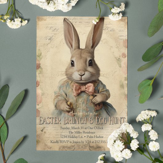 Vintage Osternblüte Bunny Brunch Ei Hunt Einladung
