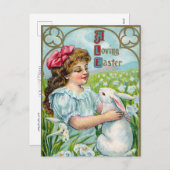 Vintage Osterpostkarte Feiertagspostkarte (Vorne/Hinten)