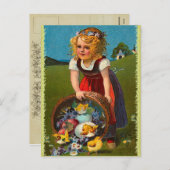 Vintage Osterpostkarte Feiertagspostkarte (Vorne/Hinten)