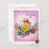 Vintage Osterpostkarte Feiertagspostkarte (Vorne/Hinten)