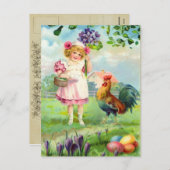 Vintage Osterpostkarte Feiertagspostkarte (Vorne/Hinten)